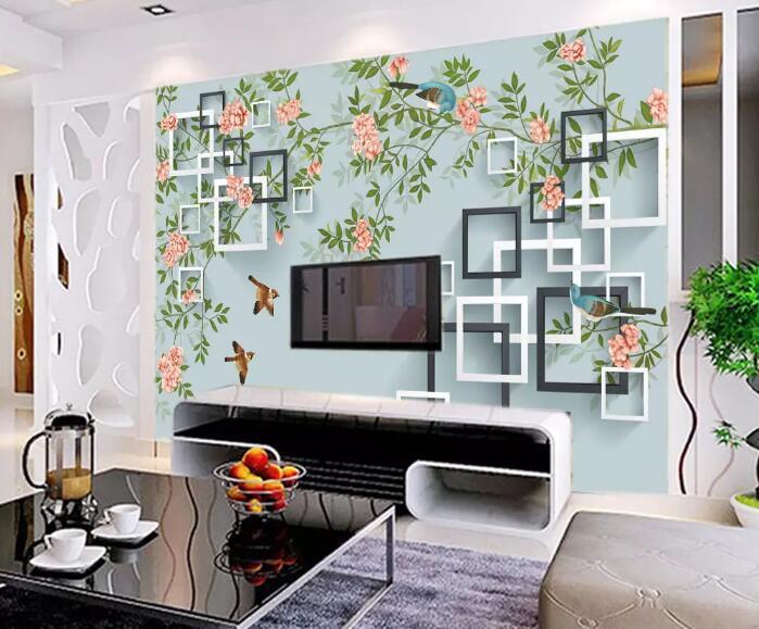3D Bird Flower 875 Wall Murals Wallpaper AJ Wallpaper 2 