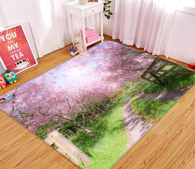 3D Cherry Blossoms Tree 525 Non Slip Rug Mat Mat AJ Creativity Home 