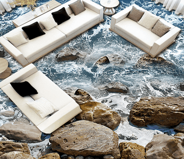 3D Seaside Storm 230 Floor Mural Wallpaper AJ Wallpaper 2 