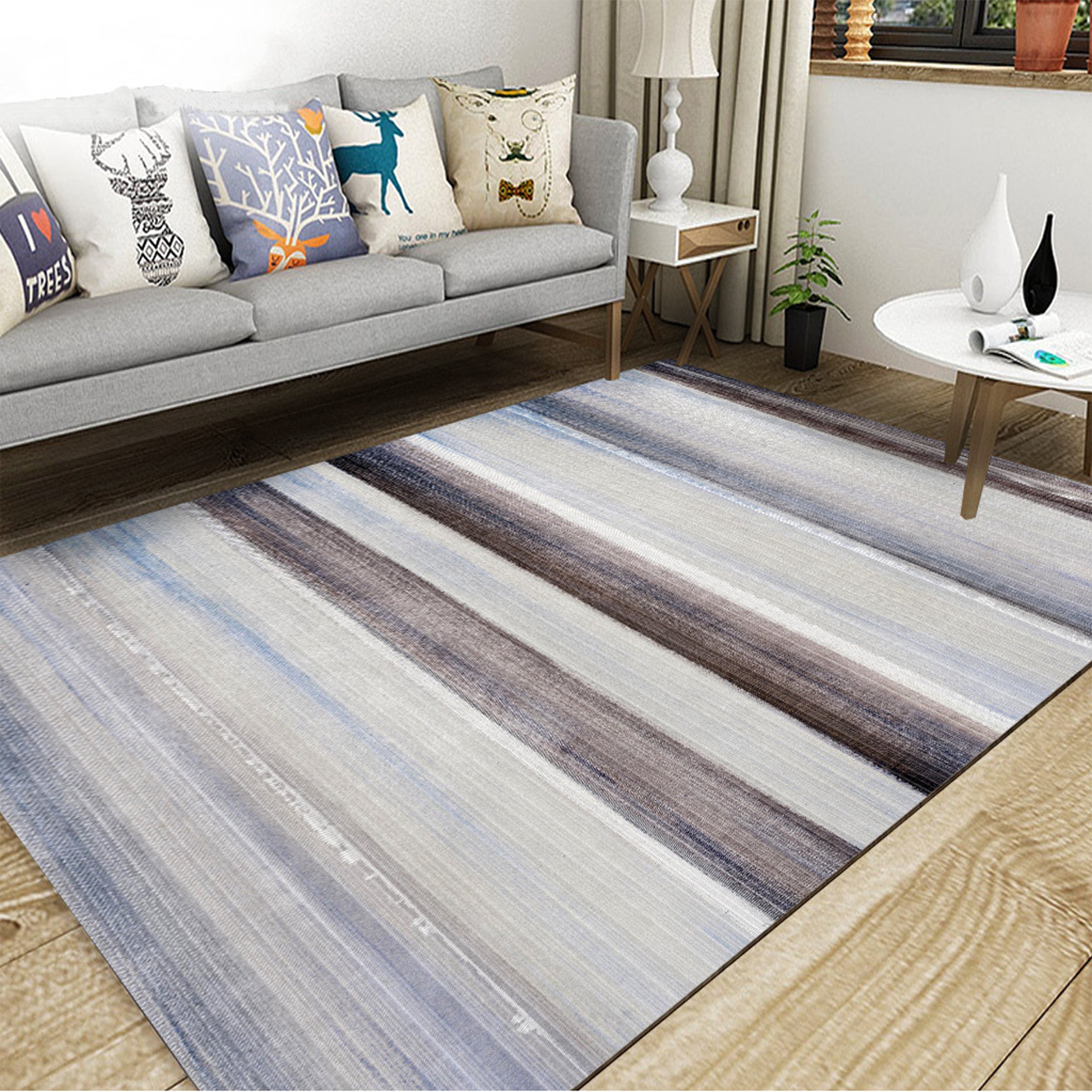 3D Color Stripe WG079 Non Slip Rug Mat Mat AJ Creativity Home 