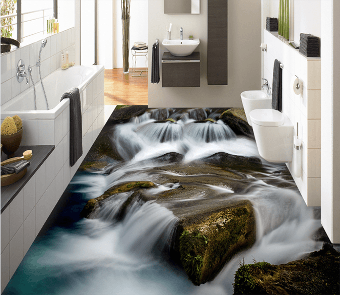 3D Small River 124 Floor Mural Wallpaper AJ Wallpaper 2 