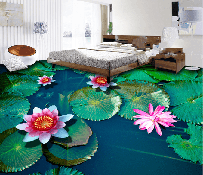 3D Small Lotuss 194 Floor Mural Wallpaper AJ Wallpaper 2 