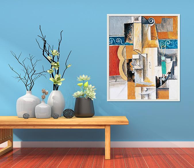 3D Mosaic Painting 130 Fake Framed Print Painting Wallpaper AJ Creativity Home 