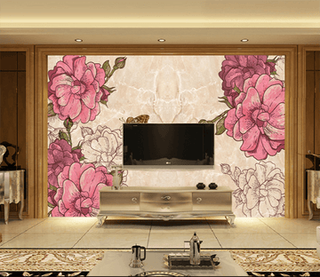 3D Flower Butterfly 440 Wallpaper AJ Wallpaper 