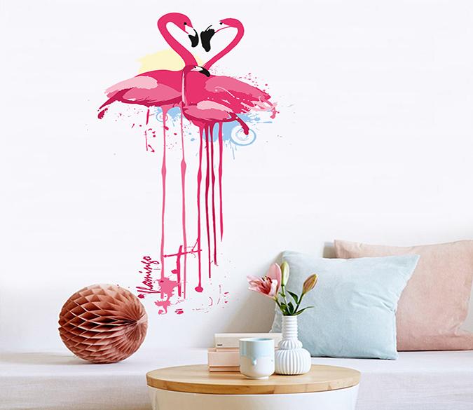 3D Graffiti Flamingo 060 Wall Stickers Wallpaper AJ Wallpaper 