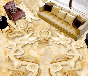 3D Double Dragon 099 Floor Mural Wallpaper AJ Wallpaper 2 
