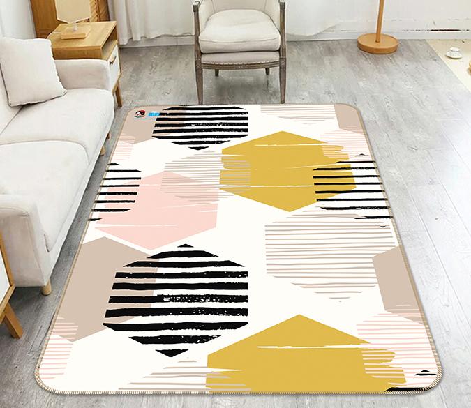 3D Hexagonal Pattern 005 Non Slip Rug Mat Mat AJ Creativity Home 
