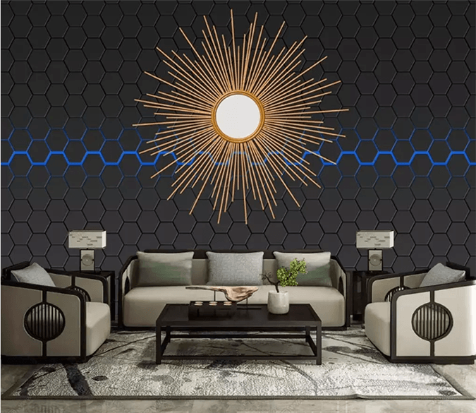 3D Wall Rosette Sun 1569 Wallpaper AJ Wallpaper 2 