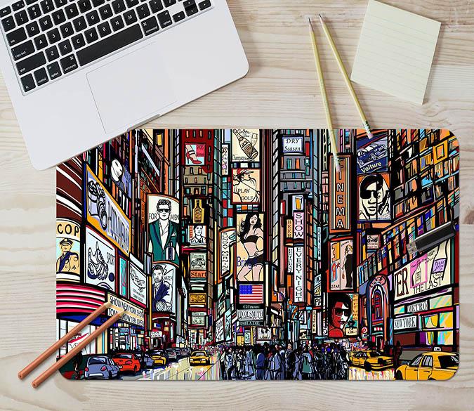 3D Hand Painted City 061 Desk Mat Mat AJ Creativity Home 