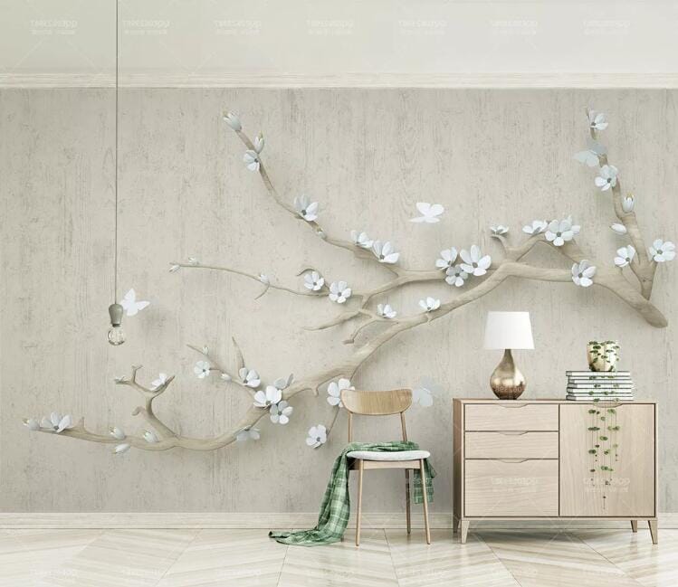 3D White Plum WC197 Wall Murals Wallpaper AJ Wallpaper 2 