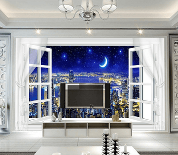 3D Moon City 513 Wallpaper AJ Wallpaper 