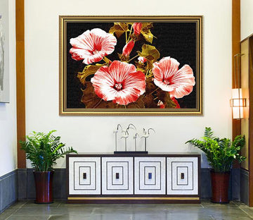 3D Big Red Flower 020 Fake Framed Print Painting Wallpaper AJ Creativity Home 