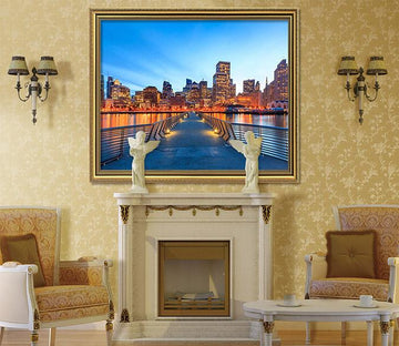 3D Beautiful Bridge 152 Fake Framed Print Painting Wallpaper AJ Creativity Home 