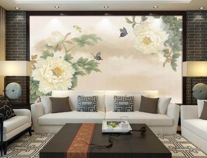 3D White Flowers 852 Wall Murals Wallpaper AJ Wallpaper 2 