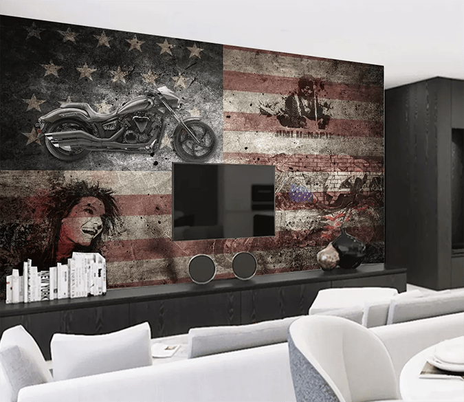 3D Flag Background Motorcycle 265 Wallpaper AJ Wallpaper 2 