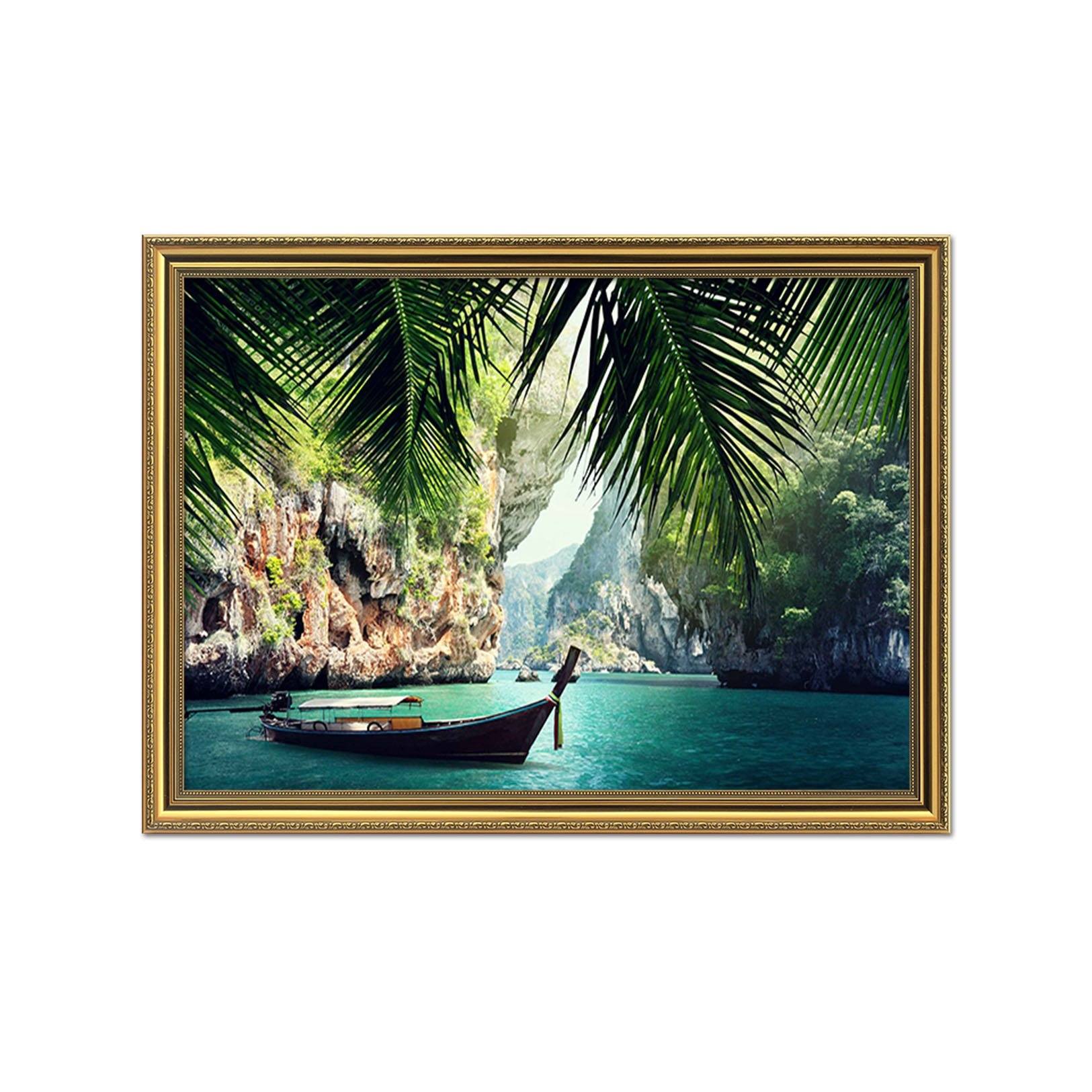 3D Boat Still 086 Fake Framed Print Painting Wallpaper AJ Creativity Home 