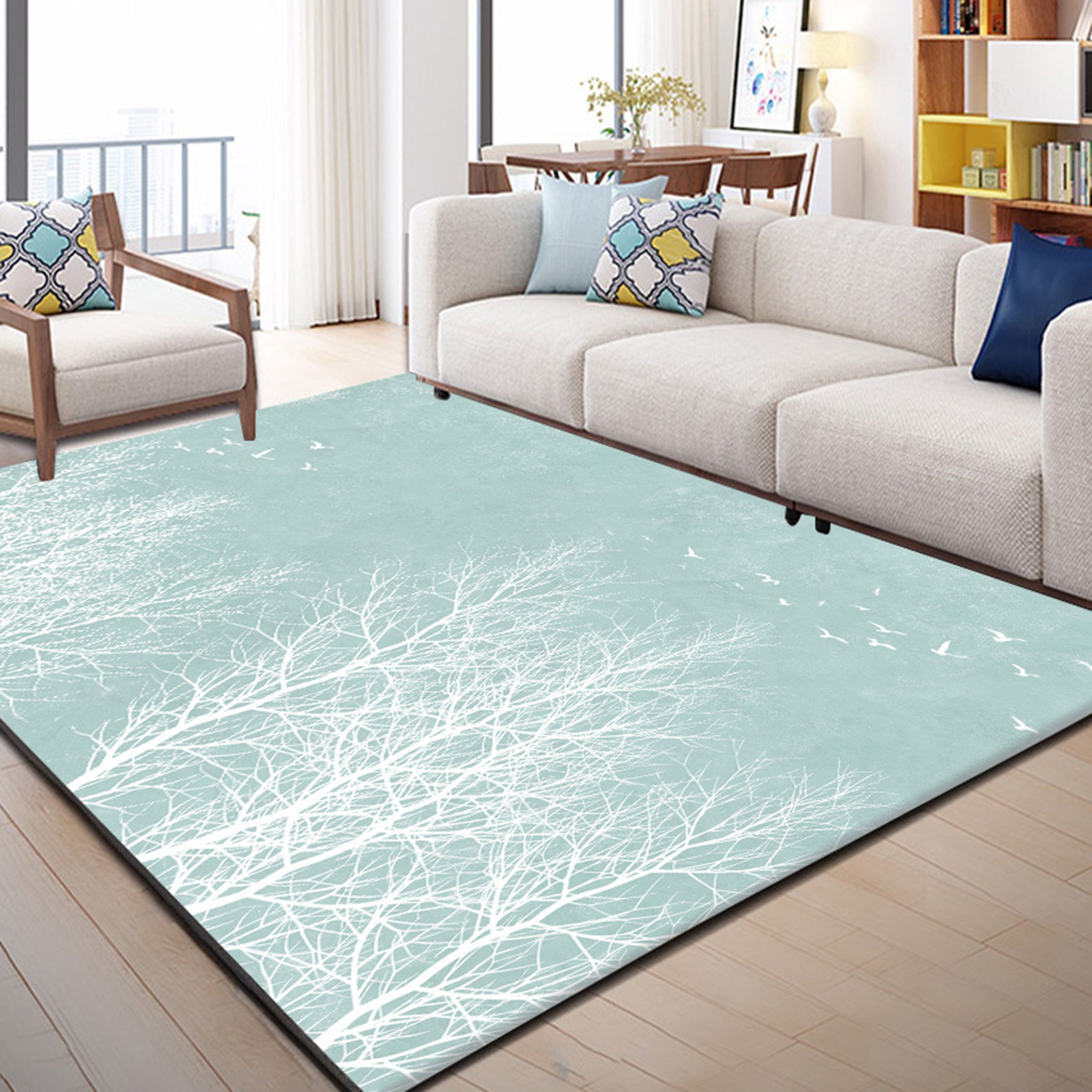 3D White Tree WG287 Non Slip Rug Mat Mat AJ Creativity Home 
