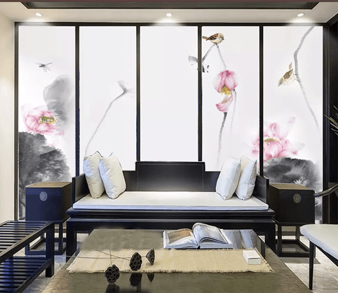 3D Hand Painted Lotus 1576 Wallpaper AJ Wallpaper 2 