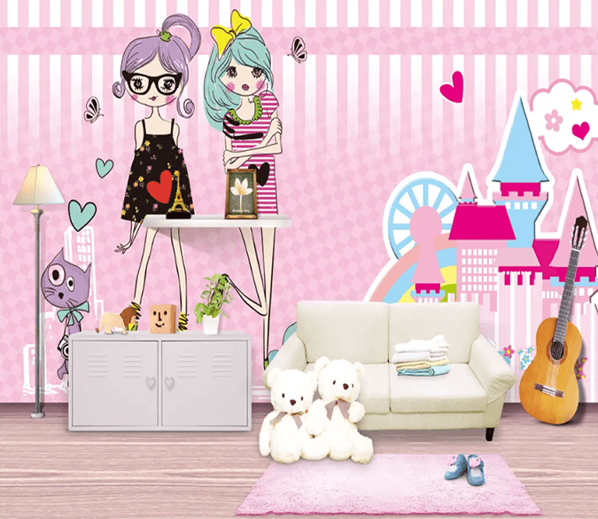 3D Pink Cool Girl 1430 Wallpaper AJ Wallpaper 2 