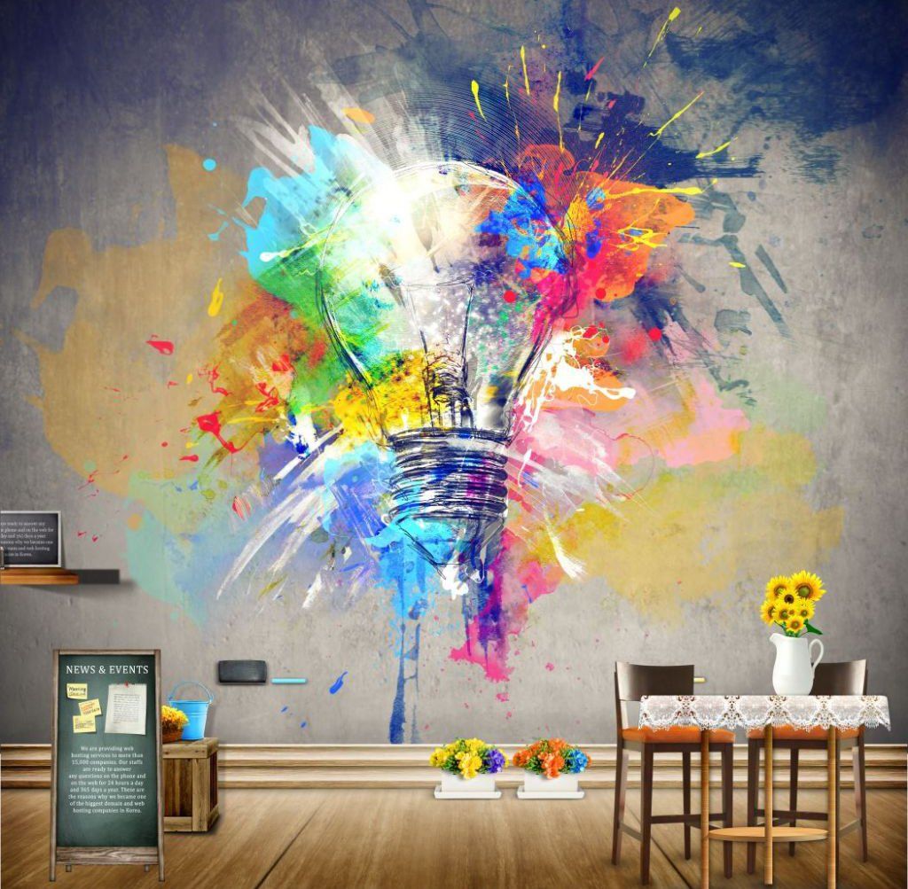 3D Colored Light Bulb 49 Wall Murals Wallpaper AJ Wallpaper 2 