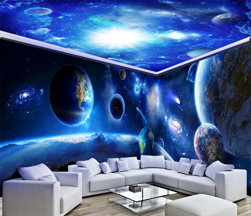 3D Blue Starry Sky WC083 Wall Murals Wallpaper AJ Wallpaper 2 