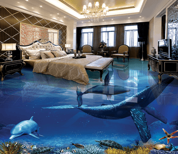 3D Underwater Wandering 002 Floor Mural Wallpaper AJ Wallpaper 2 