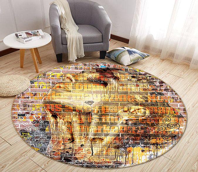 3D Wall Painting Woman 342 Round Non Slip Rug Mat Mat AJ Creativity Home 