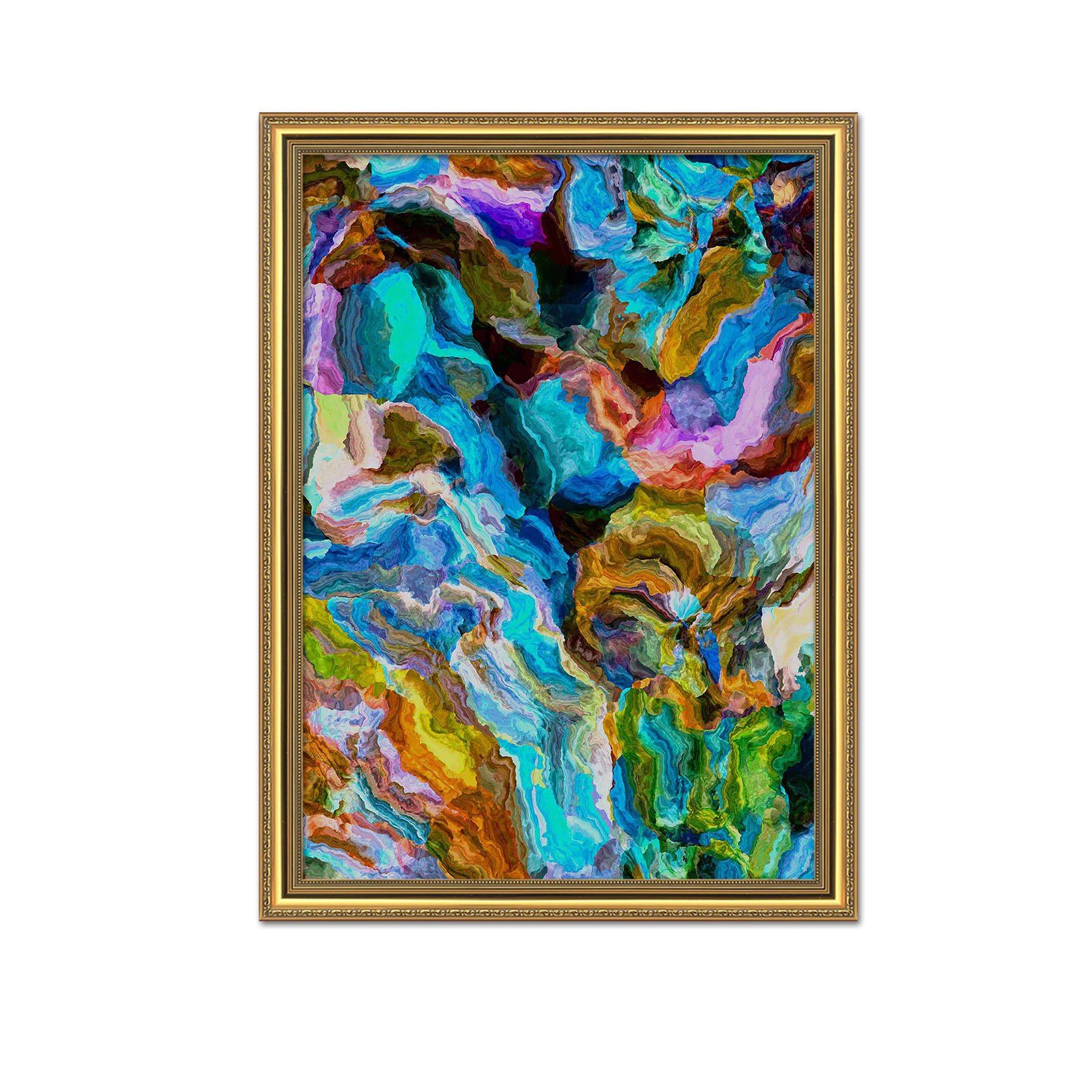 3D Color Abstraction 076 Fake Framed Print Painting Wallpaper AJ Creativity Home 
