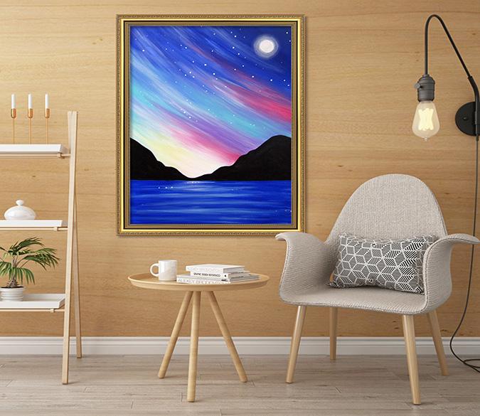 3D Shadow Mountain 103 Fake Framed Print Painting Wallpaper AJ Creativity Home 
