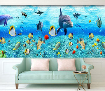 3D Dolphin Fish Stone 733 Wallpaper AJ Wallpaper 