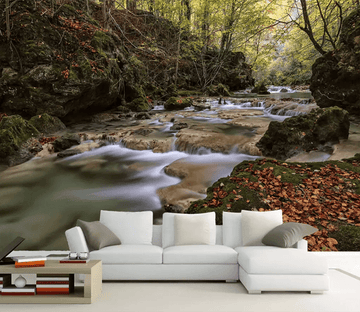 3D Fallen Leaves Stream 1062 Wallpaper AJ Wallpaper 2 