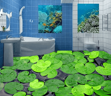 3D Lotus Leaf 165 Floor Mural Wallpaper AJ Wallpaper 2 