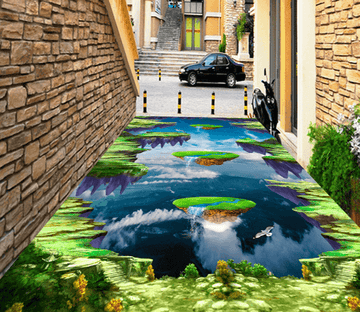 3D Aerial Waterfall 332 Floor Mural Wallpaper AJ Wallpaper 2 