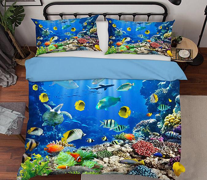 3D Coral Fish School 156 Bed Pillowcases Quilt Wallpaper AJ Wallpaper 