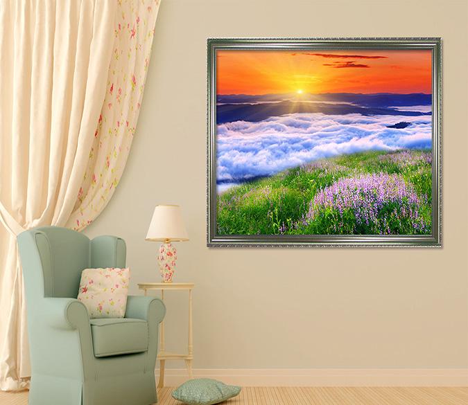 3D Sun Rise 007 Fake Framed Print Painting Wallpaper AJ Creativity Home 