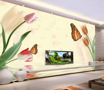 3D Butterfly Collecting Nectar 273 Wallpaper AJ Wallpaper 