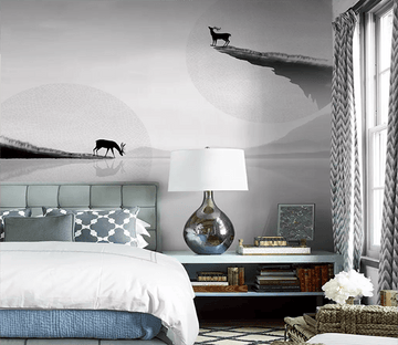 3D Deer Cliff Drinking Water 1292 Wallpaper AJ Wallpaper 2 