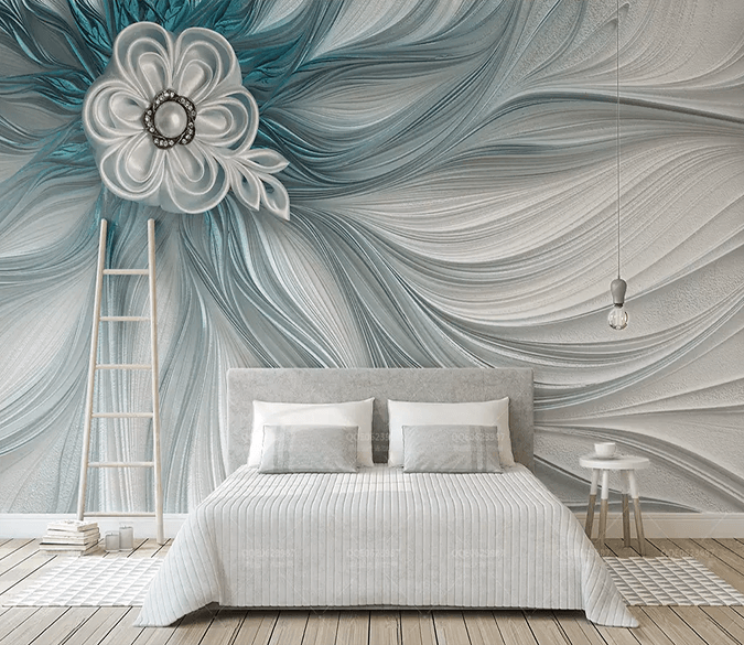 3D Pearl Flower Silk 279 Wallpaper AJ Wallpaper 2 