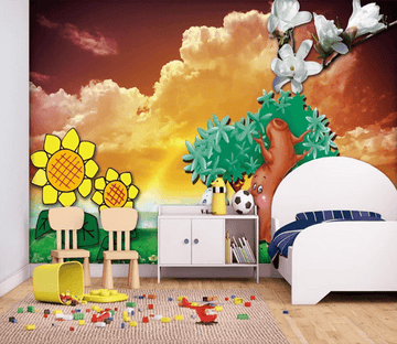 3D Cartoon Tree Flower 833 Wallpaper AJ Wallpaper 2 