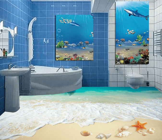 3D Sea Beach 041 Floor Mural Wallpaper AJ Wallpaper 2 