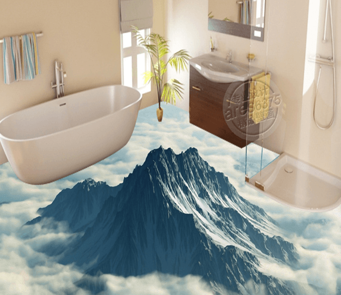3D Through The Clouds 201 Floor Mural Wallpaper AJ Wallpaper 2 