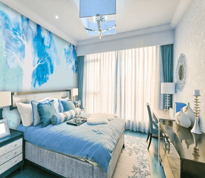 3D Blue Ink Tree 800 Wallpaper AJ Wallpaper 2 