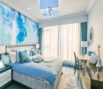 3D Blue Ink Tree 800 Wallpaper AJ Wallpaper 2 