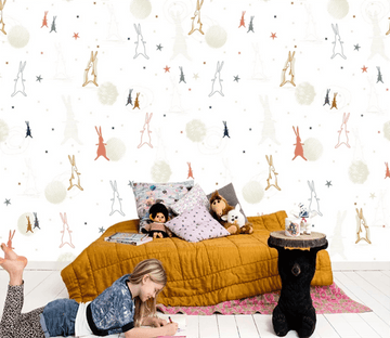 3D Colored Long Eared Rabbit 895 Wallpaper AJ Wallpaper 2 