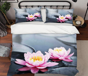 3D Lotus Beautiful 080 Bed Pillowcases Quilt Wallpaper AJ Wallpaper 