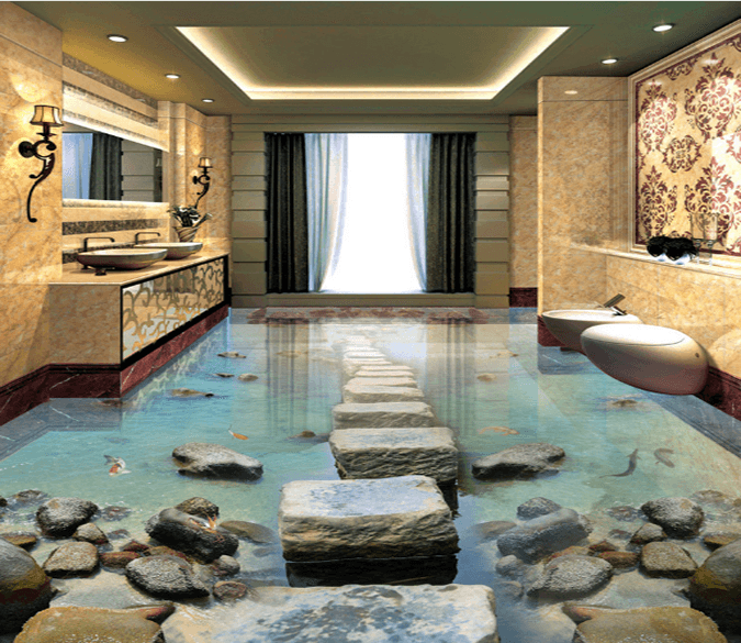 3D Big Stone 313 Floor Mural Wallpaper AJ Wallpaper 2 