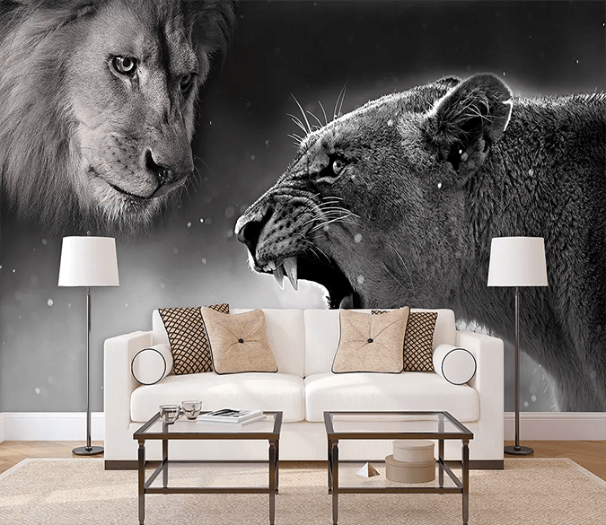 3D Ferocious Lion 345 Wallpaper AJ Wallpaper 2 