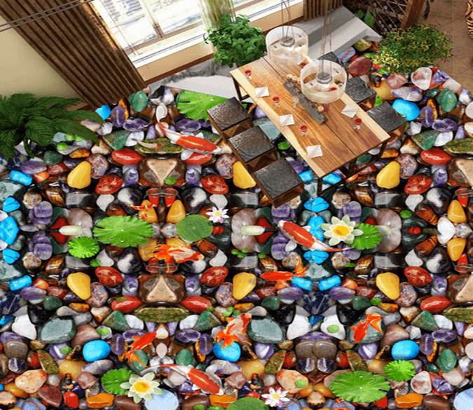 3D Colored Stones 140 Floor Mural Wallpaper AJ Wallpaper 2 