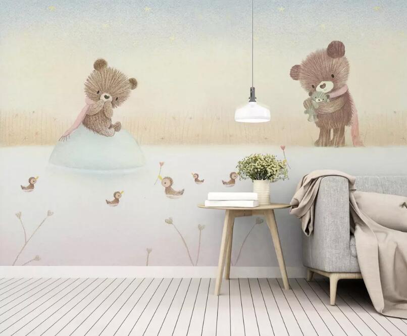 3D Cute Bear 736 Wall Murals Wallpaper AJ Wallpaper 2 