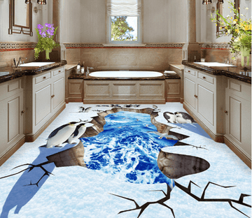 3D Penguin 250 Floor Mural Wallpaper AJ Wallpaper 2 